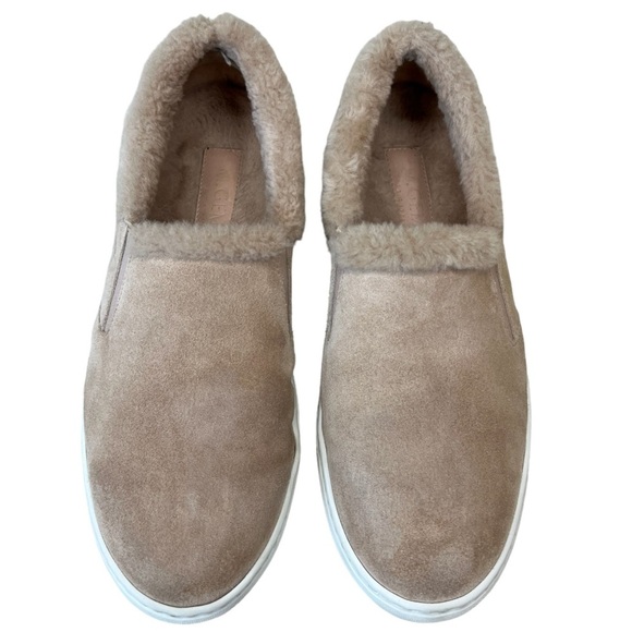 M. Gemi Cerchio Suede Shearling Fur Trim Sneakers Size 41 - Picture 2 of 8